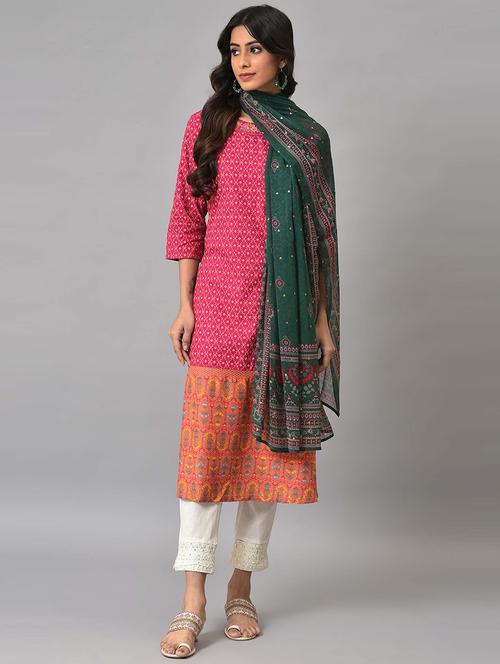 printed kurta pant set - 19566946 - Very Small Image - 1