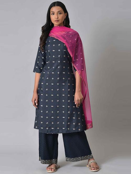 printed kurta palazzo set - 19566972 - Very Small Image - 1