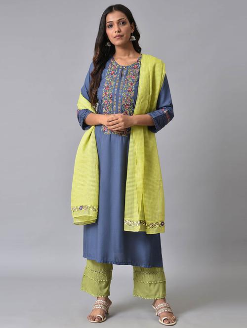solids kurta pant set - 19567021 - Very Small Image - 1