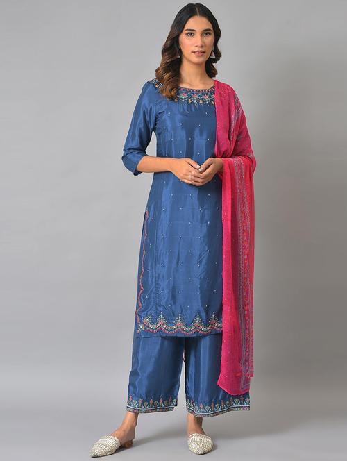 solids kurta palazzo set - 19567039 - Very Small Image - 1