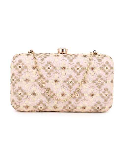pink faux silk box clutch - 19567061 - Very Small Image - 1
