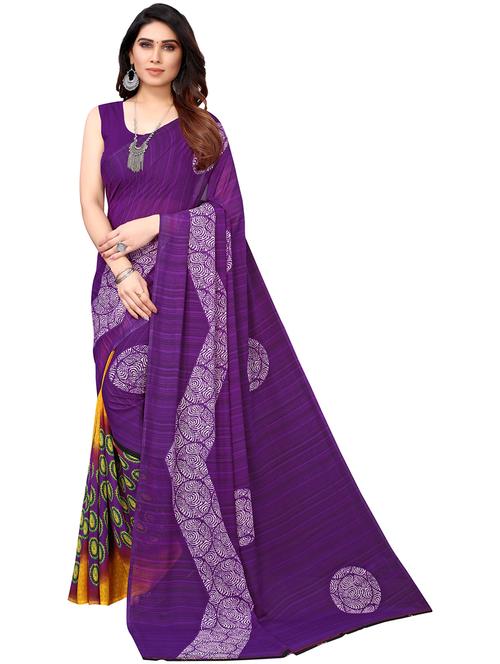 self design printed saree with blouse - 19567259 - Very Small Image - 1