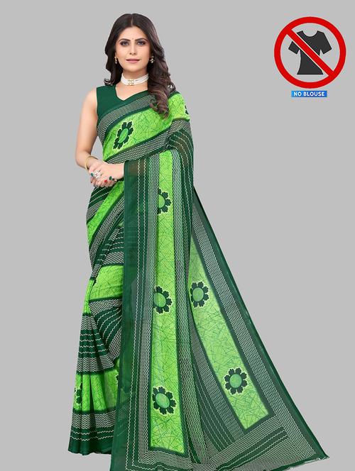self design printed saree with blouse - 19567297 - Very Small Image - 1