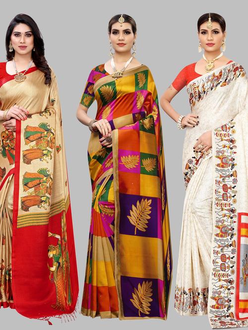 pack of 3 combo saree - 19567434 - Very Small Image - 1