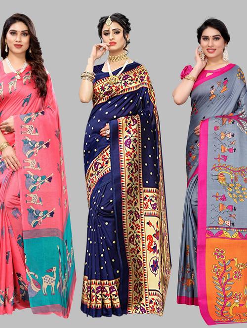 pack of 3 combo saree - 19567469 - Very Small Image - 1