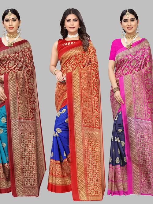 pack of 3 combo saree - 19567545 - Very Small Image - 1