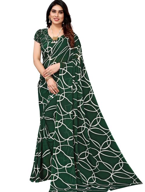 self design printed saree with blouse - 19567721 - Very Small Image - 1