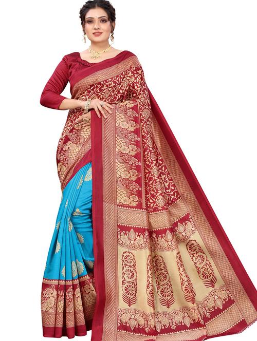 self design woven saree with blouse - 19567742 - Very Small Image - 1