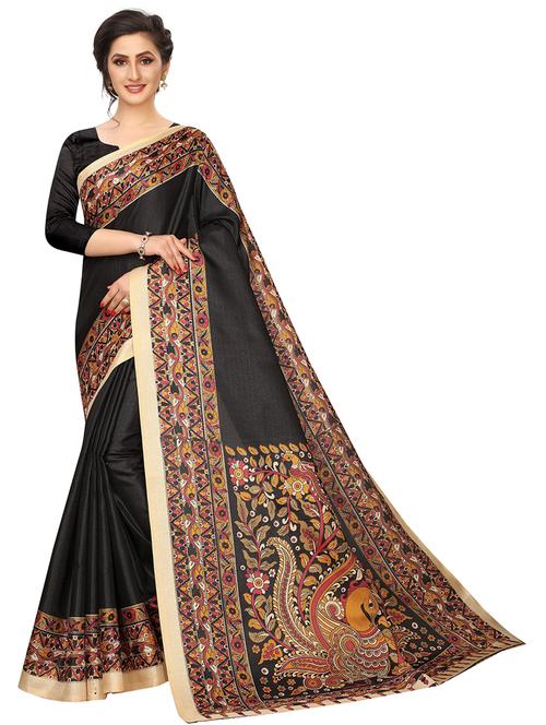 self design printed saree with blouse - 19567753 - Very Small Image - 1