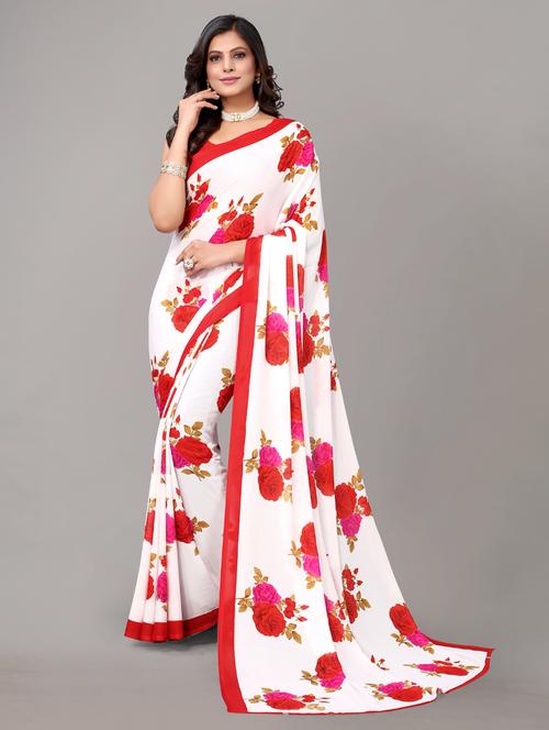 florals printed saree - 19567762 - Very Small Image - 1