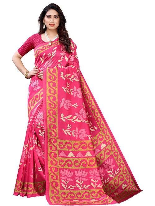 florals printed saree with blouse - 19567763 - Very Small Image - 1