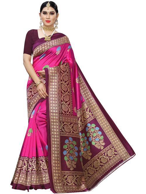 florals printed saree with blouse - 19567776 - Very Small Image - 1
