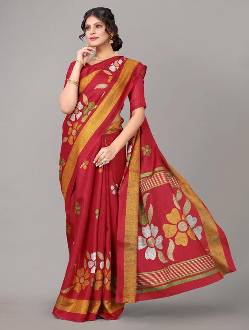 florals printed saree - 19567797 - Very Small Image - 1