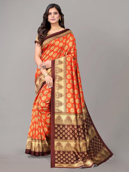 self design woven saree with blouse - 19567847 - Very Small Image - 1