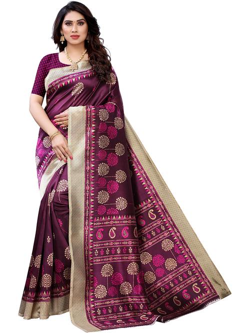 floral printed saree with blouse - 19567873 - Very Small Image - 1