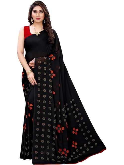 self design printed saree with blouse - 19567876 - Very Small Image - 1