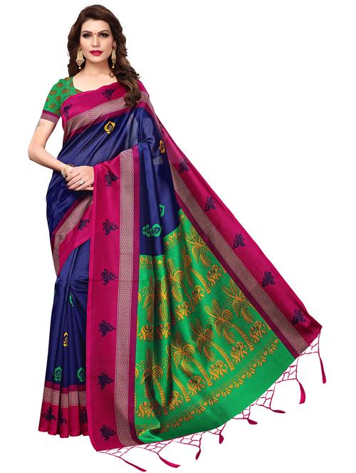 self design bhagalpuri saree with blouse - 19567878 - Very Small Image - 1