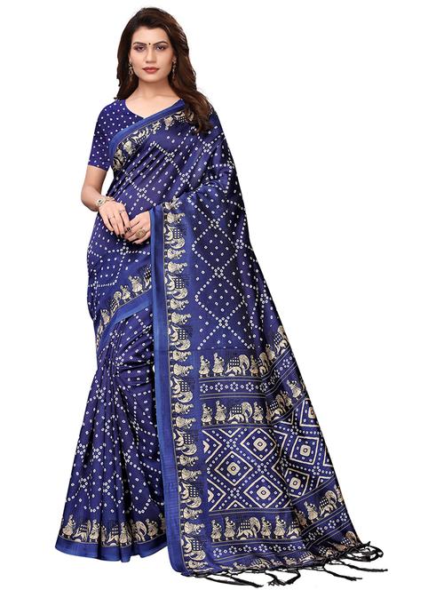 art silk bandhani saree - 19567879 - Very Small Image - 1