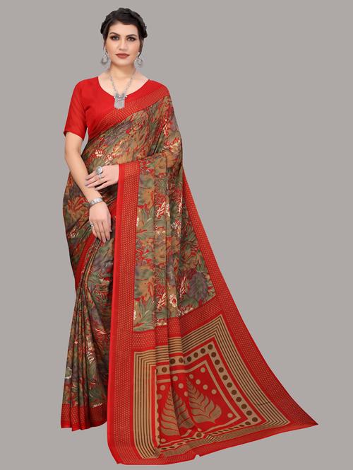 self designed printed saree - 19567945 - Very Small Image - 1