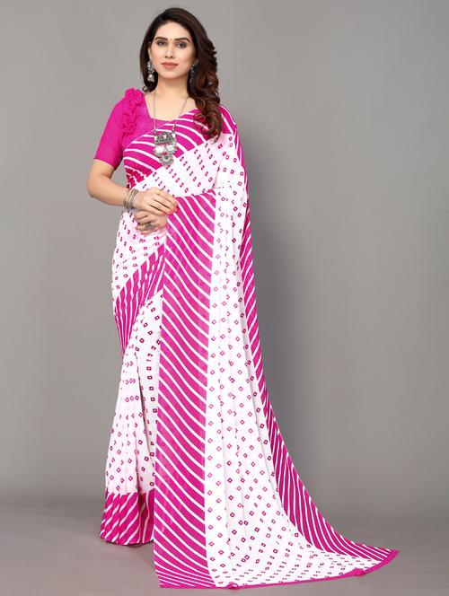 self designed printed saree with blouse - 19567967 - Very Small Image - 1