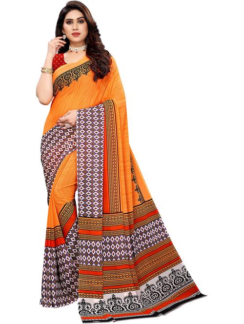 self designed printed saree with blouse - 19567971 - Very Small Image - 1