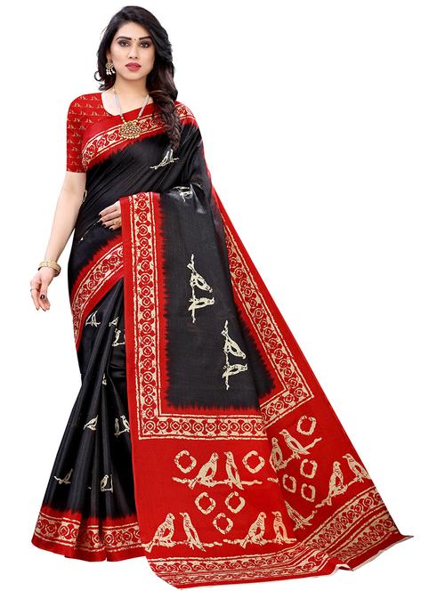 art silk printed saree - 19568028 - Very Small Image - 1