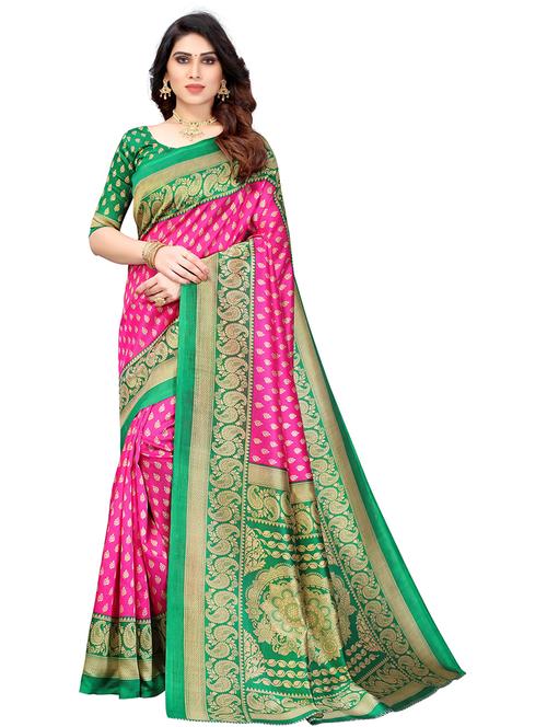 self-design printed saree with blouse - 19568047 - Very Small Image - 1