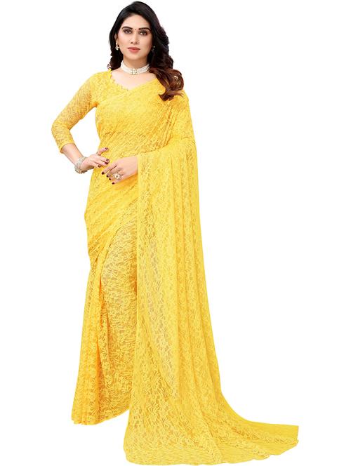 florals prints net saree with blouse - 19568054 - Very Small Image - 1
