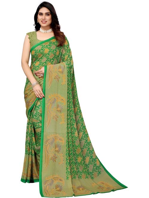 florals printed georgette saree with blouse - 19568086 - Very Small Image - 1