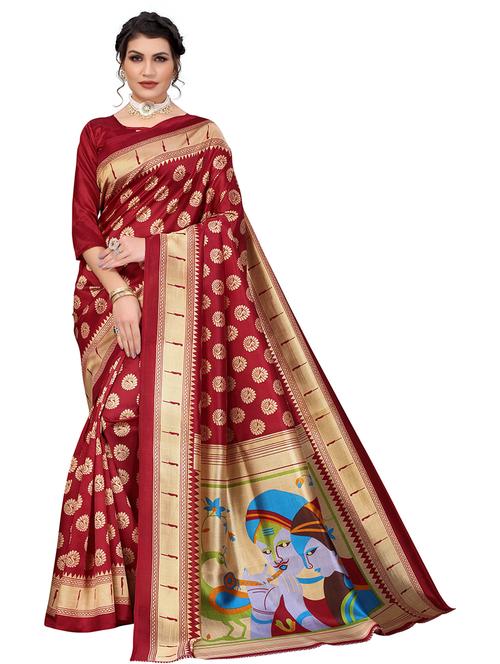art silk woven saree with blouse - 19568151 - Very Small Image - 1