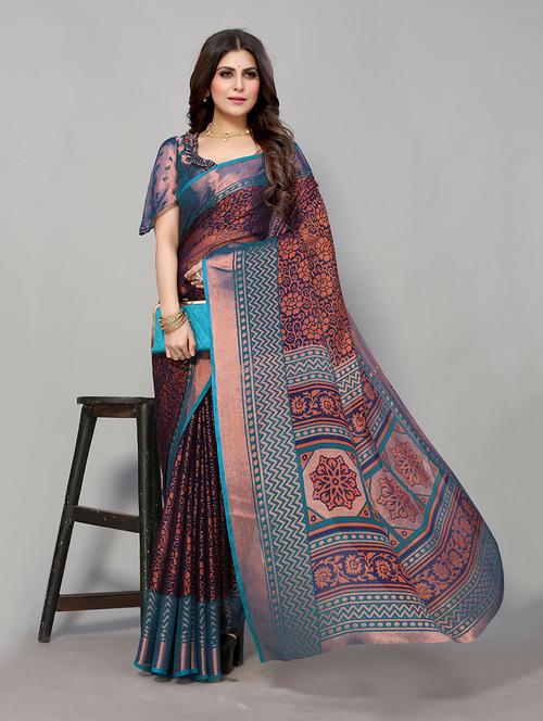 chiffon printed saree - 19568312 - Very Small Image - 1