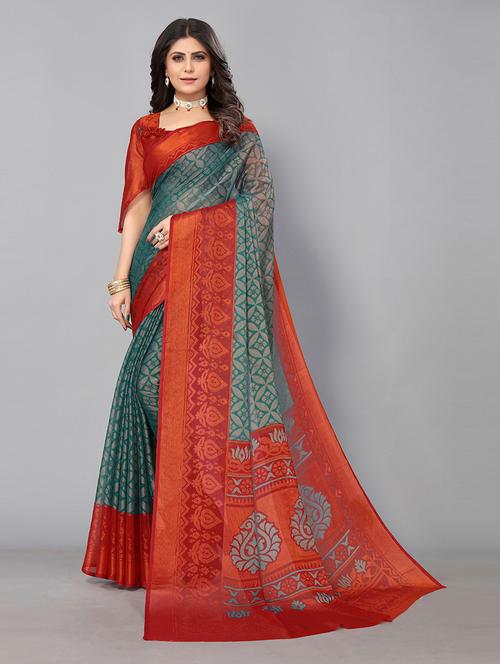 chiffon printed saree - 19568322 - Very Small Image - 1