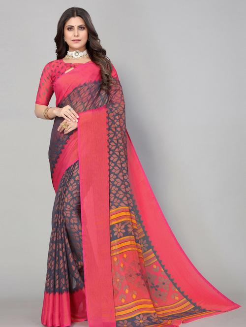 grey woven self design saree with blouse - 19568392 - Very Small Image - 1