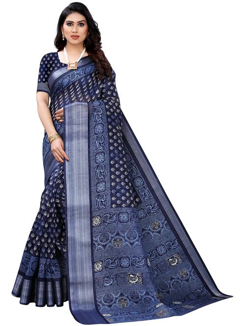 cotton blend saree with blouse - 19568587 - Very Small Image - 1