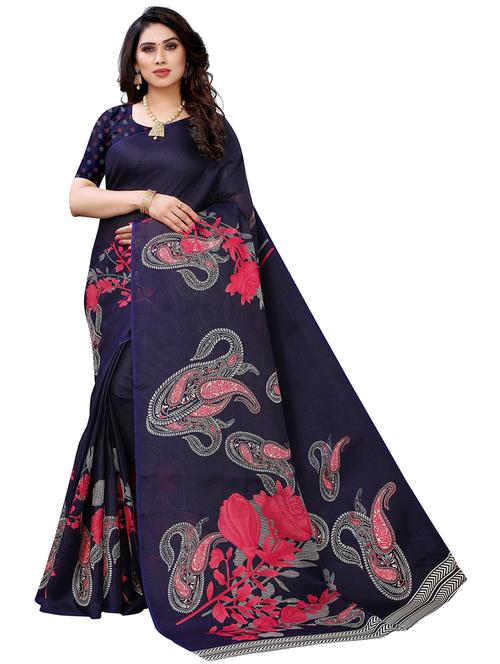 cotton blend saree with blouse - 19568595 - Very Small Image - 1