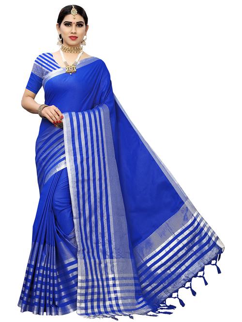 striped woven saree with blouse - 19568598 - Very Small Image - 1