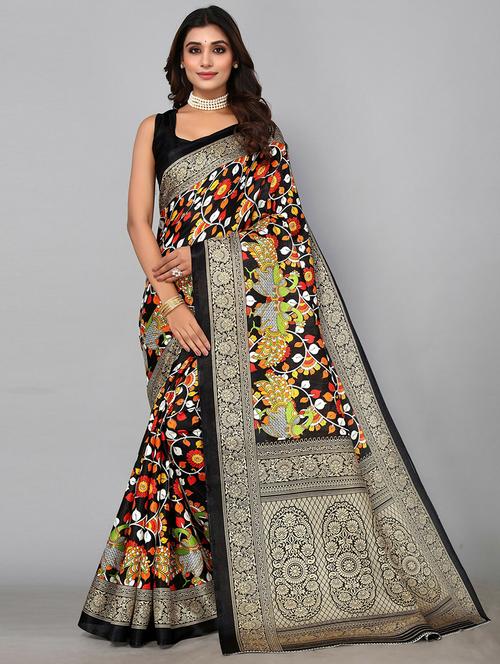 art silk woven saree with blouse - 19568858 - Very Small Image - 1