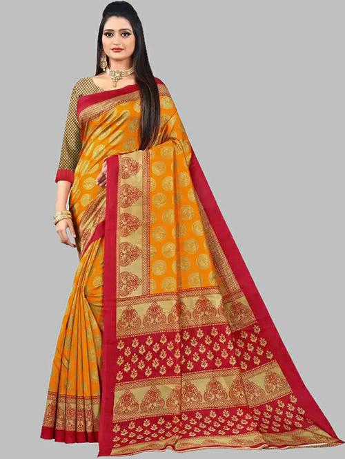 self design woven saree with blouse - 19568860 - Very Small Image - 1