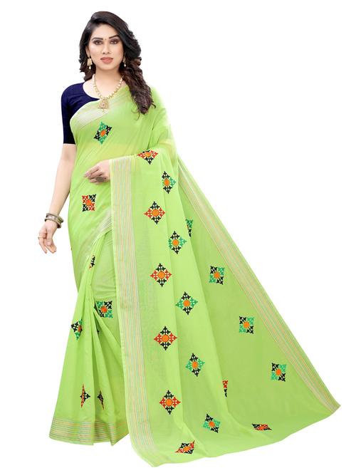self design chanderi saree with blouse - 19569247 - Very Small Image - 1