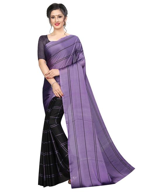 check printed self design saree with blouse - 19569255 - Very Small Image - 1
