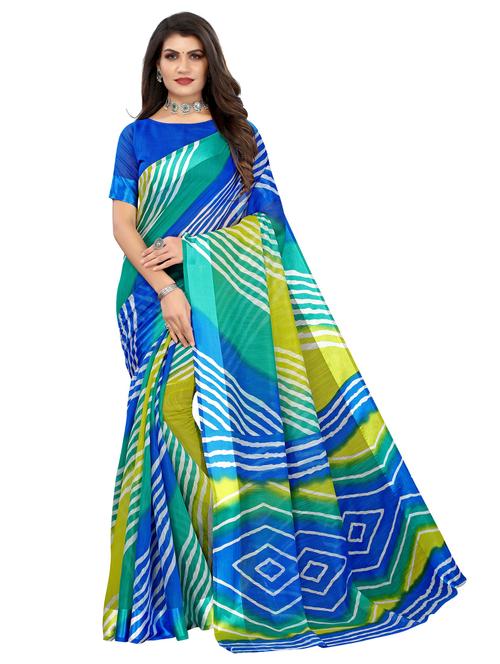 leheriya printed saree with blouse - 19569318 - Very Small Image - 1