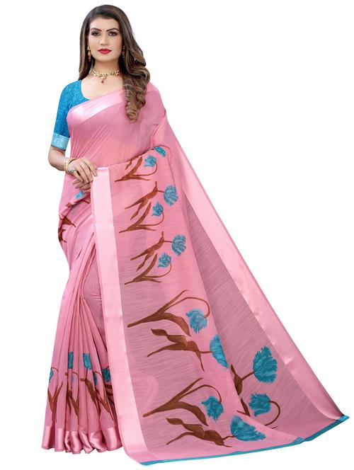 floral printed saree - 19569323 - Very Small Image - 1