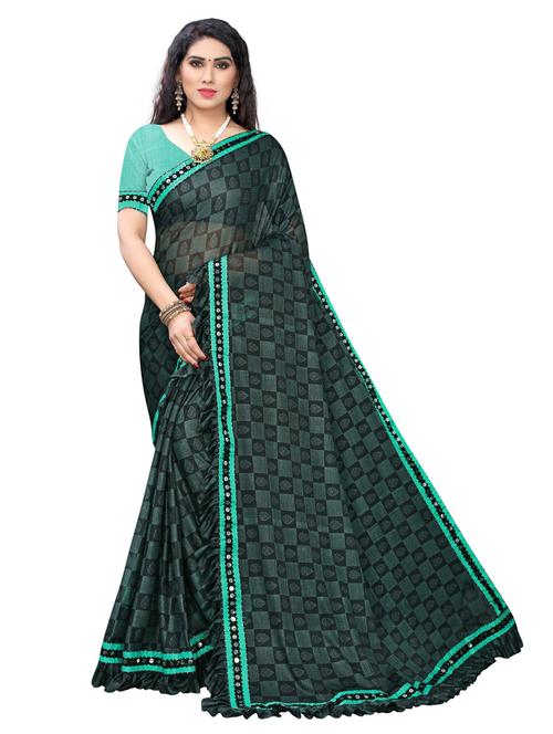 lycra blend saree with blouse - 19569404 - Very Small Image - 1