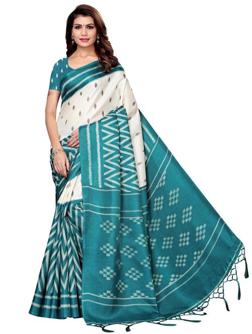 ikkat printed saree with blouse - 19569408 - Very Small Image - 1