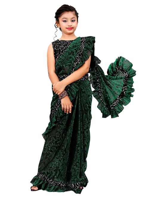 green self design embroidered saree - 19569435 - Very Small Image - 1