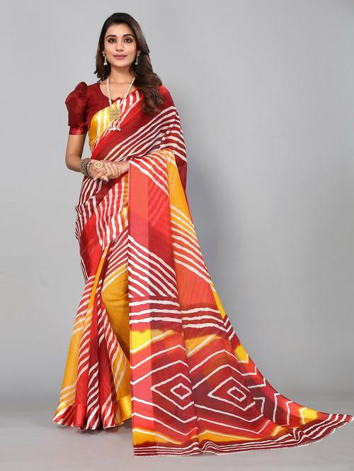 leheriya pirnted saree - 19569487 - Very Small Image - 1