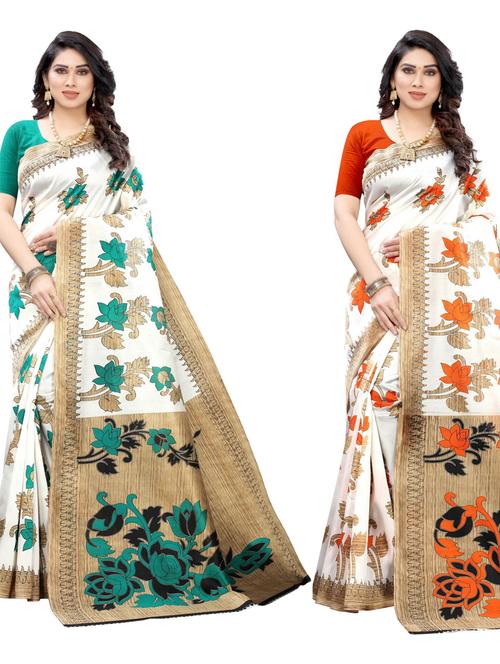 floral printed saree - 19569872 - Very Small Image - 1