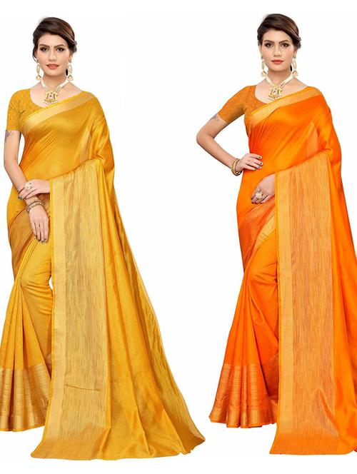 zari work combos saree with blouse - 19569950 - Very Small Image - 1