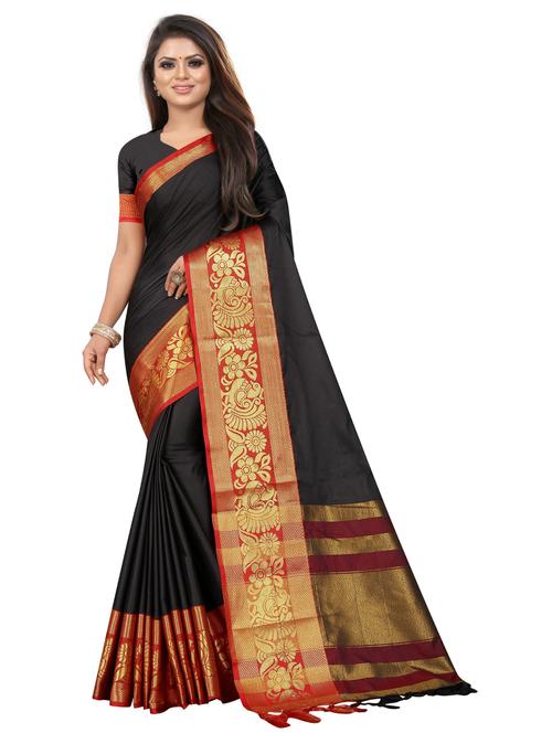 zari woven saree with blouse - 19569956 - Very Small Image - 1
