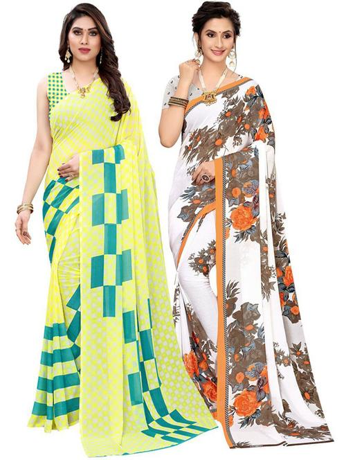 printed combos saree - 19569971 - Very Small Image - 1